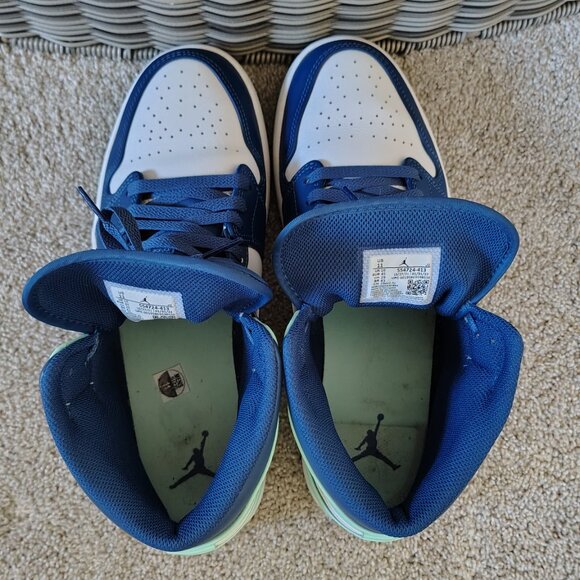 Men's Air Jordan 1 Mid "Mystic Navy Mint Foam" 11 - Picture 5 of 6